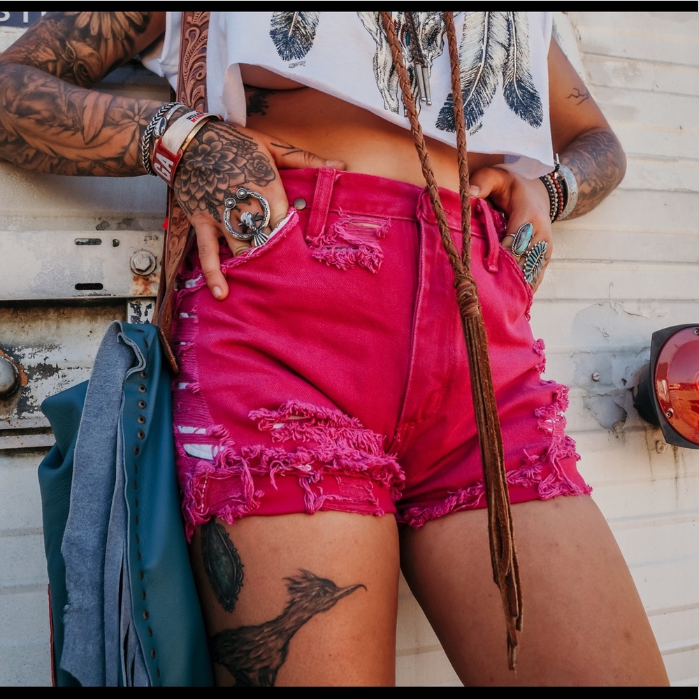 Distressed Wrangler Shorts